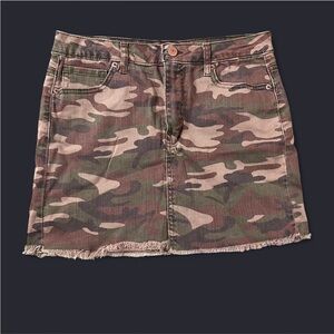 Forever 21 camo denim mini skirt